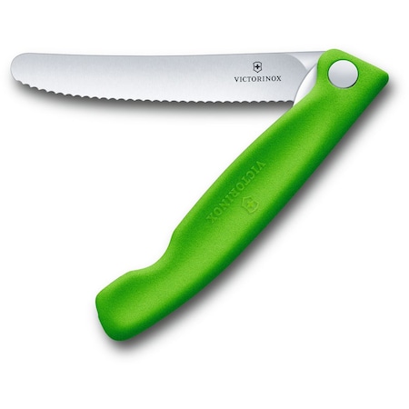 Swiss Army Brands 2024 Victorinox Kitchen Swiss Classic Foldable Paring Knife, Serrated, Green VIC-6.7836.F4B